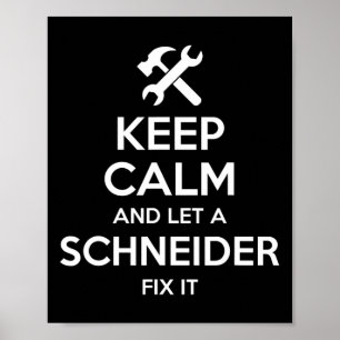 Affiche Schneider Funny Nom de famille Anniversaire Famill