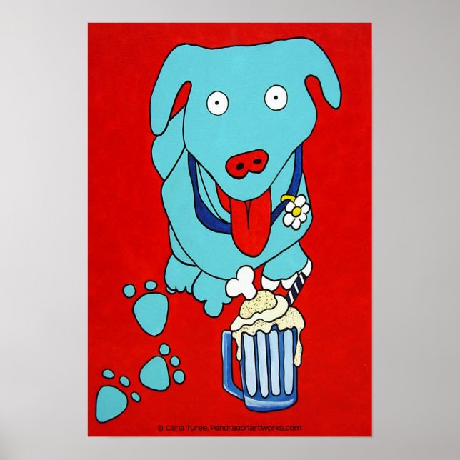 Affiche "SCHNOOK'S ROOT BEER FLOAT" Dog Art Print (Devant)