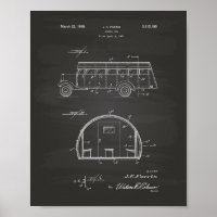 School Bus 1937 Patent Art Chalkboard