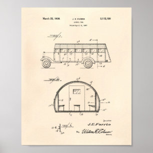Affiche School Bus 1937 Patent Art Old Peper