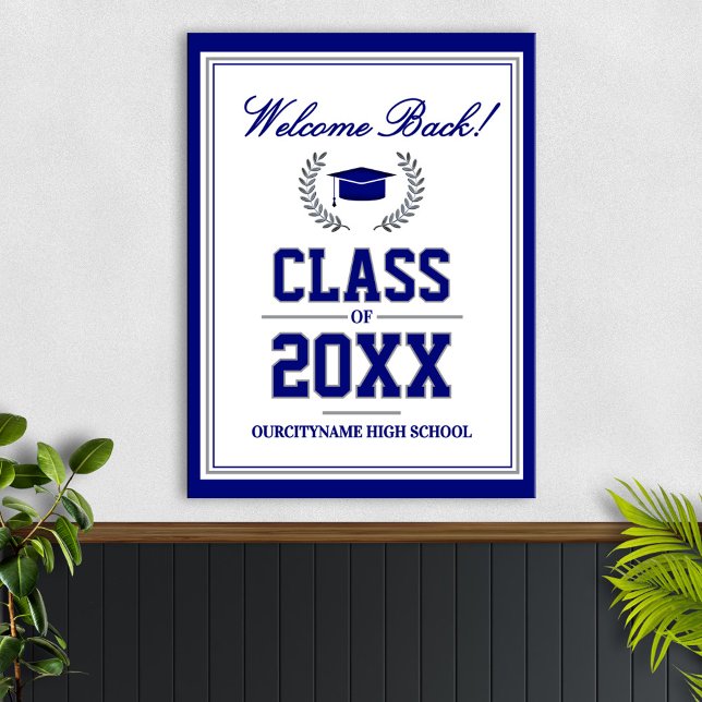 Affiche School Colors Class Reunion Welcome (Créateur téléchargé)