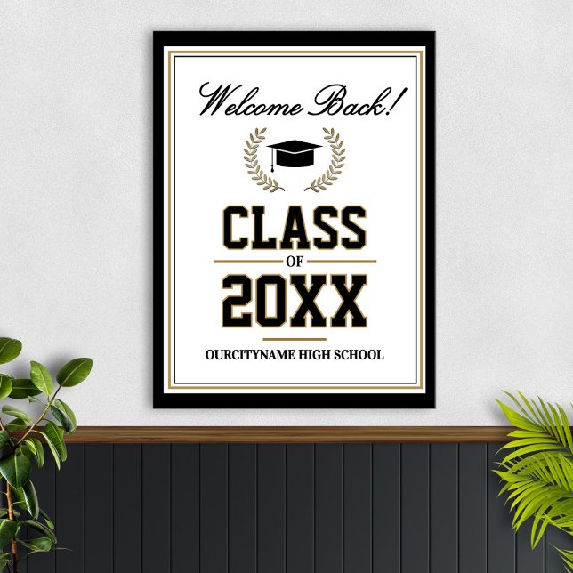 Affiche School Colors Class Reunion Welcome (Créateur téléchargé)