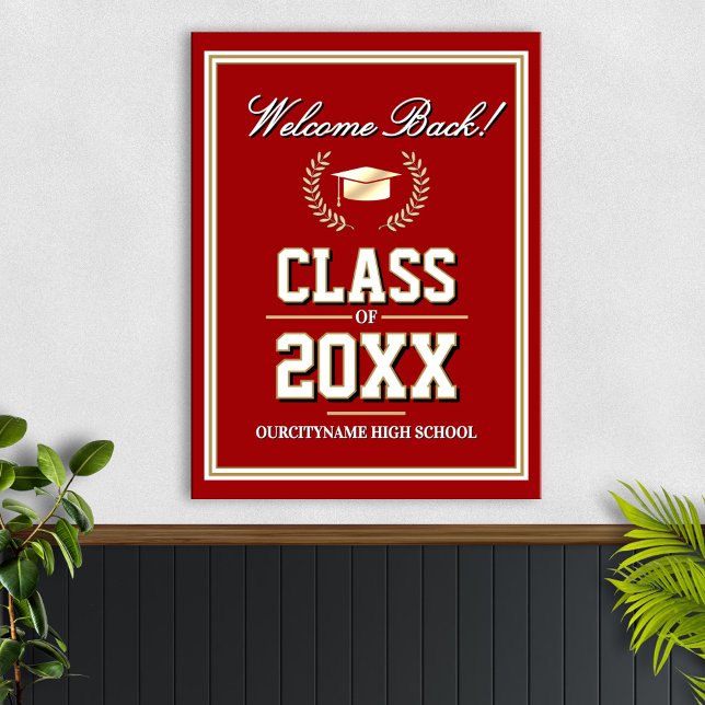Affiche School Colors Class Reunion Welcome (Créateur téléchargé)