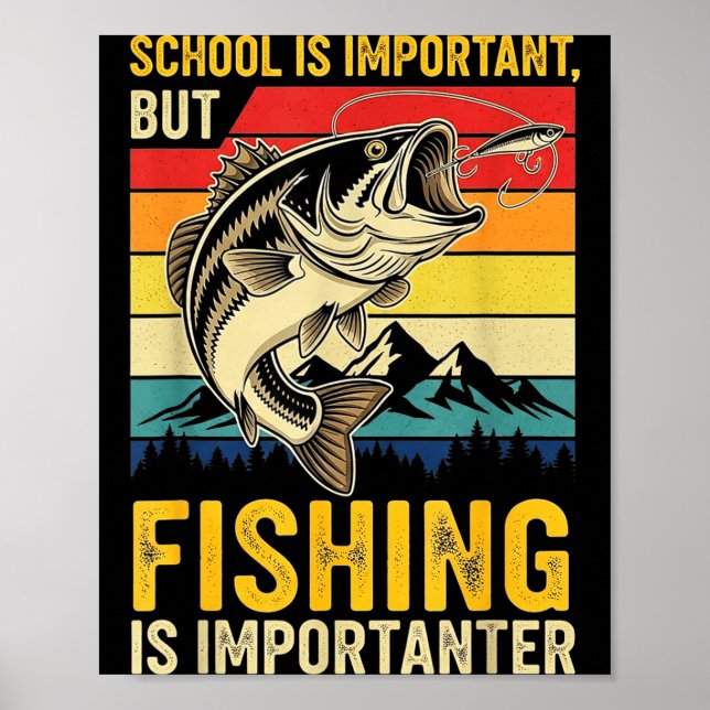 Affiche School Is Imrtant But Fishing Is Imrtanter Fish B  (Devant)