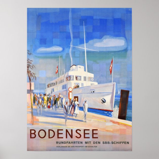 Affiche " Schweiz. 1948 - SBB Bodensee Rundfahrten Reise (Devant)