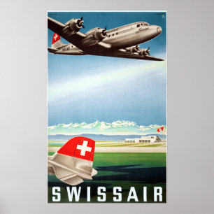 Affiche " Schweiz : 1948 - SWISSAIR Werbe Reise ...