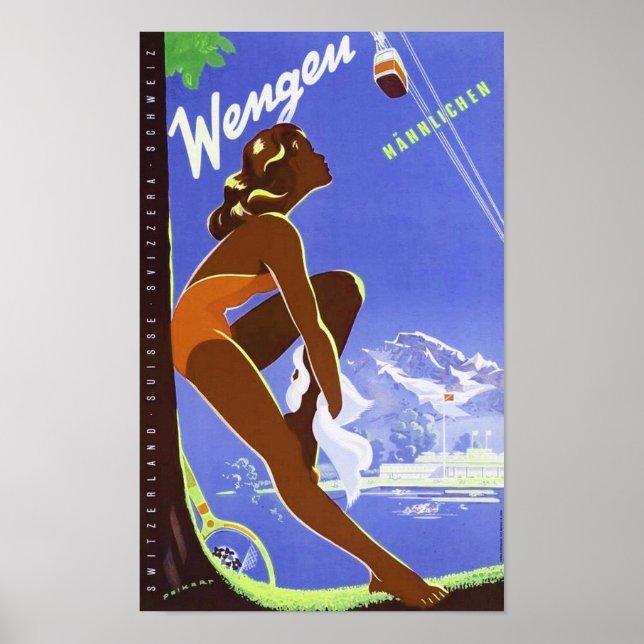 Affiche " Schweiz : 2021/heute Berne - Wengen Männl. Monte (Devant)