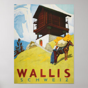 Affiche " Schweiz : 2022/heute - Kt. Wallis Sommer Reise..