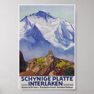 Affiche Schynige Platte Switzerland, Vintage voyage