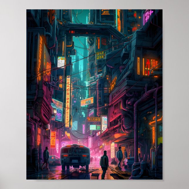 Affiche Sci-Fi Cyberpunk Art Design (Devant)