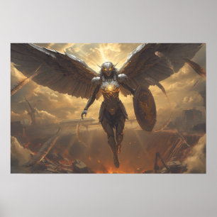 Affiche Sci Fi Fantastique : Valkyrie de l'Aube en Ruines
