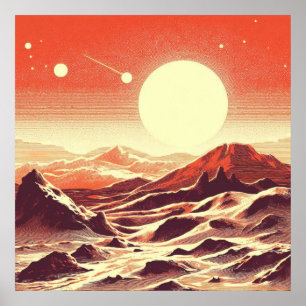 Affiche Sciage de paysage SF Mars 2