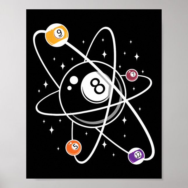 Affiche Science Atom Pool Lover 8 - Billard (Devant)