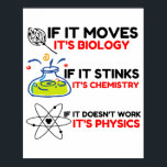 AFFICHE SCIENCE BIOLOGY CHIMIISTRY PHYSICS<br><div class="desc">chimie,  cadeau,  biologie,  étudiant,  idée,  physicien,  citation,  enseignant,  geek,  physique,  nerd,  disant,  drôle</div>