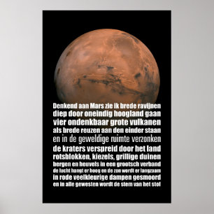 Affiche Science Black White Mars Globe Marsman Poem Poem P