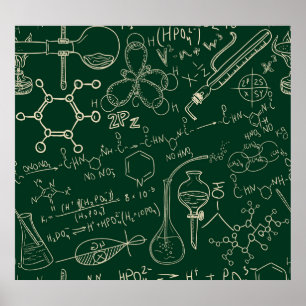 Affiche Science, chimie, motif de laboratoire vintage
