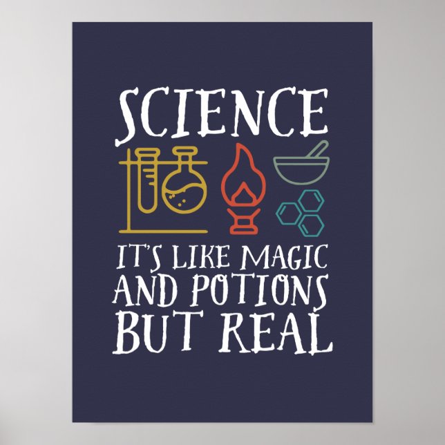 Affiche Science comme la magie et la potion Geek scientifi (Devant)