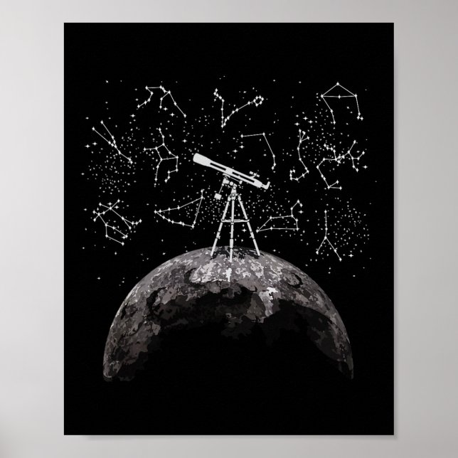 Affiche Science de la Lune - Professeur d'astronomie, Astr (Devant)