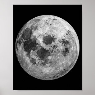 Affiche Science de l'astronomie spatiale de la Pleine lune