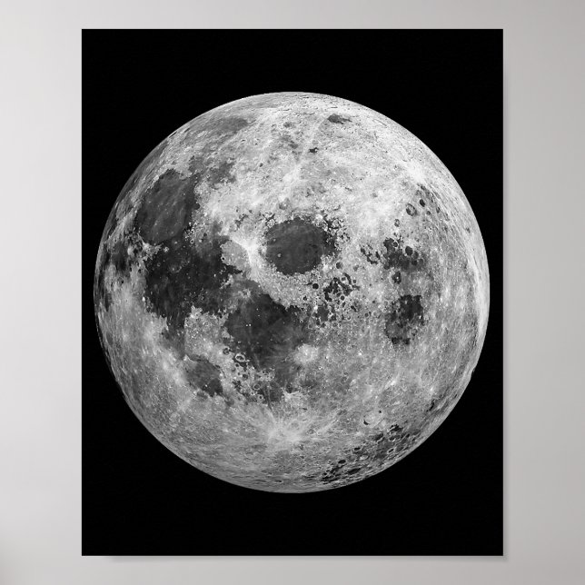 Affiche Science de l'astronomie spatiale de la Pleine lune (Devant)