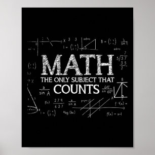 Affiche Science Drôle Nerd Math Le Seul Sujet Qui Peut