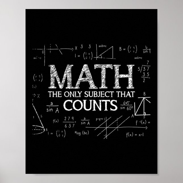 Affiche Science Drôle Nerd Math Le Seul Sujet Qui Peut (Devant)