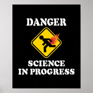 Affiche Science du danger en cours - Humour de pet enflamm
