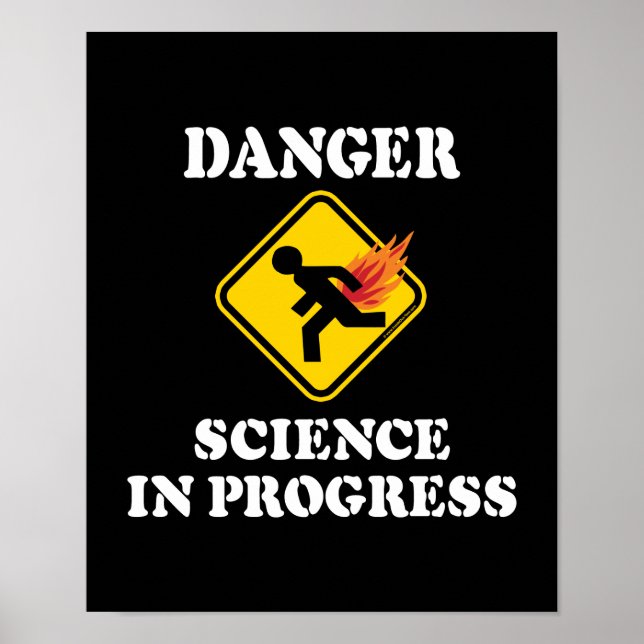 Affiche Science du danger en cours - Humour de pet enflamm (Devant)
