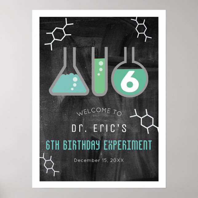 Affiche Science Experiment Chalkboard Gr Bienvenue d'anniv (Devant)