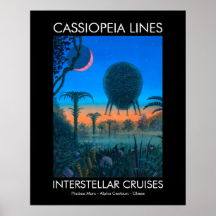 Affiche Science-fiction Interstellar Cruises Caspar Lines