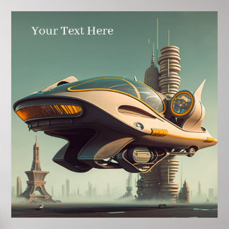 Affiche Science Fiction vintage Spectaculaire Voitures vol