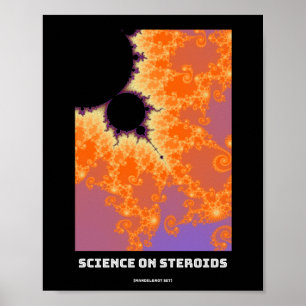 Affiche Science sur les stéroïdes Mandelbrot fractal - sci