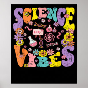 Affiche Science Vibes Rétro 1er Jour de Rentrée Prof de Co