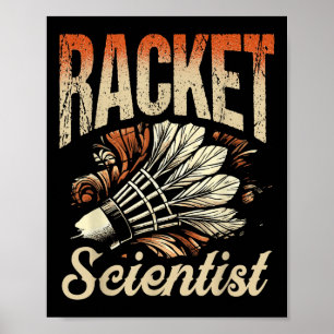 Affiche Scientifique de raquette Joueur de badminton de na