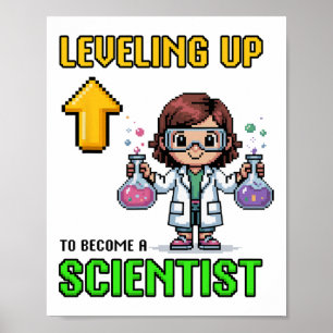 Affiche Scientifique qui monte de niveau Ck à l'école drôl