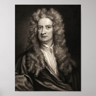 Affiche scientist  sir Isaac Newton portrait