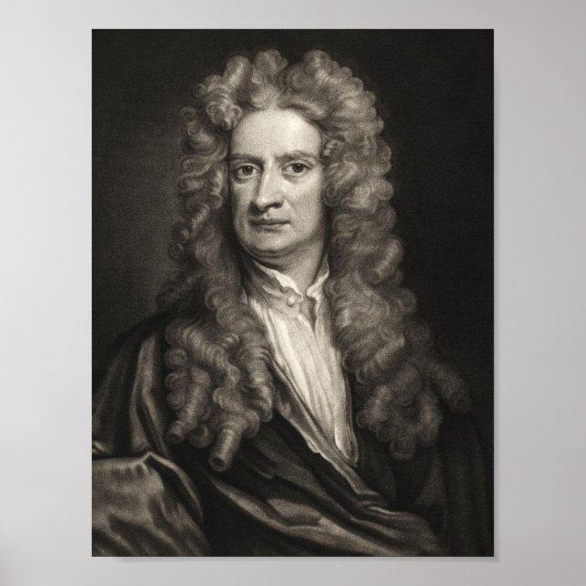Affiche scientist  sir Isaac Newton portrait (Devant)