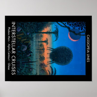 Affiche SciFi Art Cassiopeia Lines Croisières interstellai