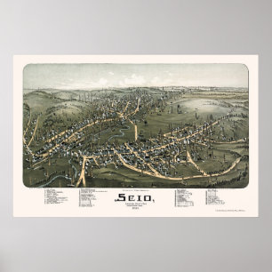 Affiche Scio, carte panoramique de l'OH - 1899b