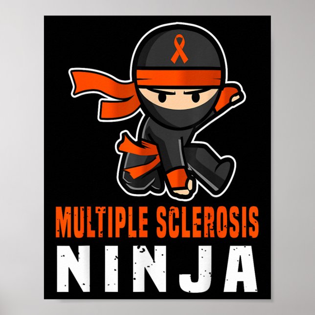 Affiche Sclérose en plaques Ninja Sensibilisation Amusante (Devant)