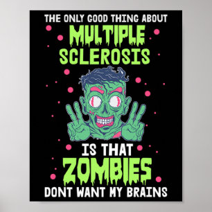 Affiche Sclérose Fun Zombie ne veut pas mon cerveau
