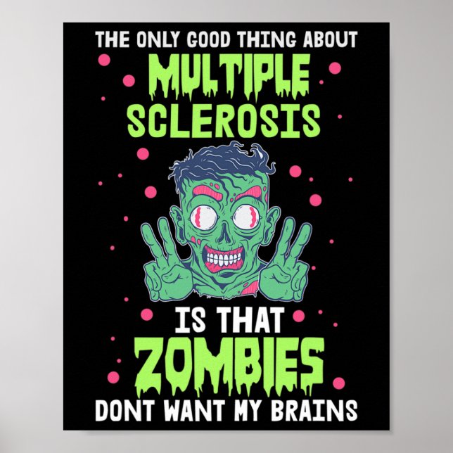 Affiche Sclérose Fun Zombie ne veut pas mon cerveau (Devant)