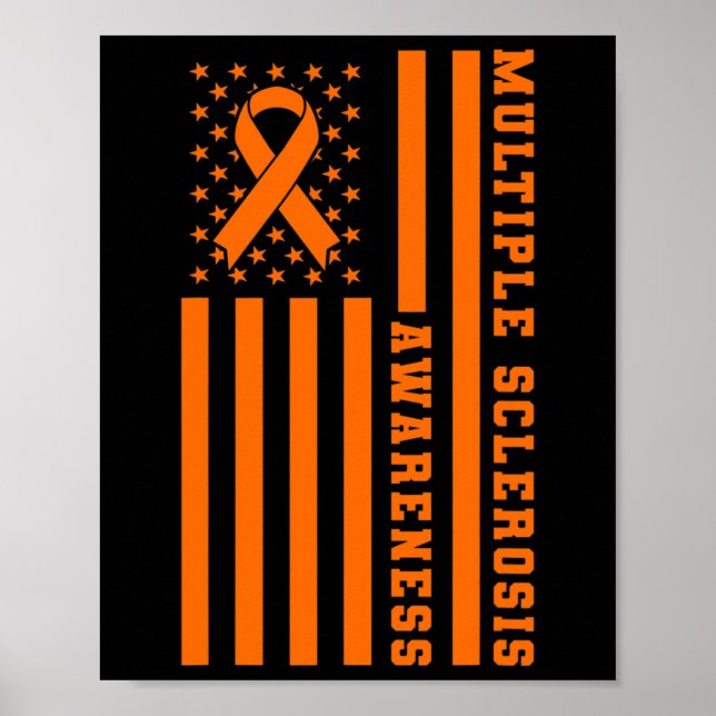 Affiche Sclérose Ms Awareness Patriotique Usa American Fla (Devant)