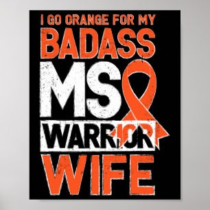 Affiche Sclérose Ms Sensibilisation Badass Guerrier Femme