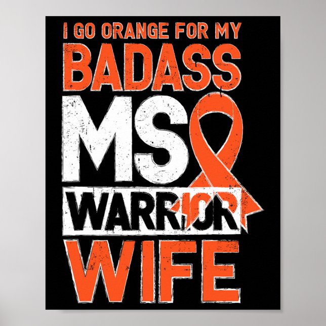 Affiche Sclérose Ms Sensibilisation Badass Guerrier Femme (Devant)