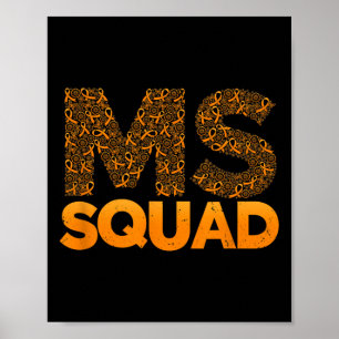 Affiche Sclérose Ms Squad Orange Ribbon Survivante Soutien