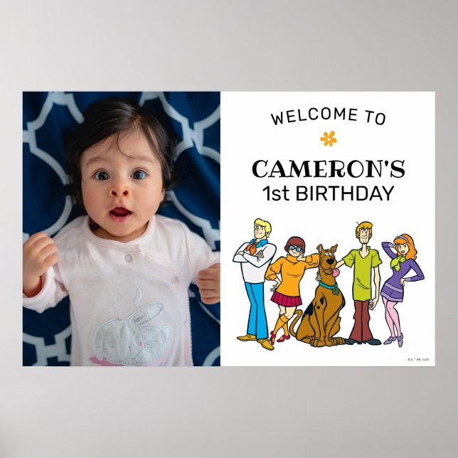 Affiche Scooby-Doo et Gang Super Anniversaire Bienvenue (Devant)