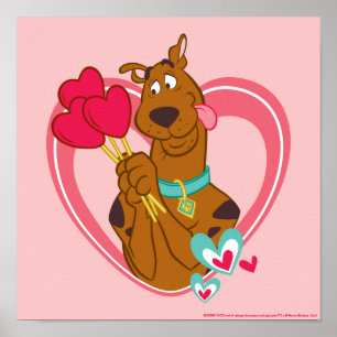 Affiche Scooby-Doo Holding Heart Lolipops