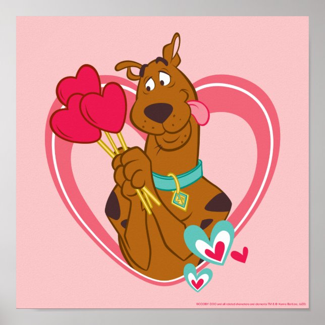 Affiche Scooby-Doo Holding Heart Lolipops (Devant)