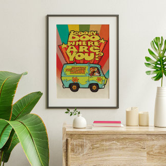 Affiche Scooby-Doo | "Où Es-Tu ?" Retro Cartoon Van